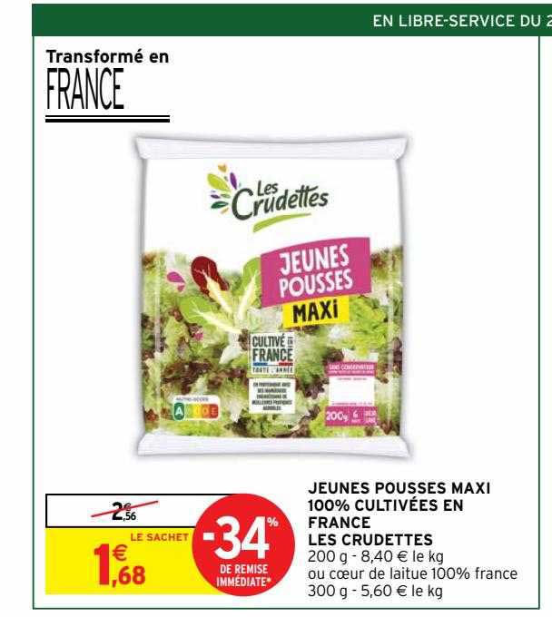 jeunes pousses maxi 100% cultivées en france les crudettes
