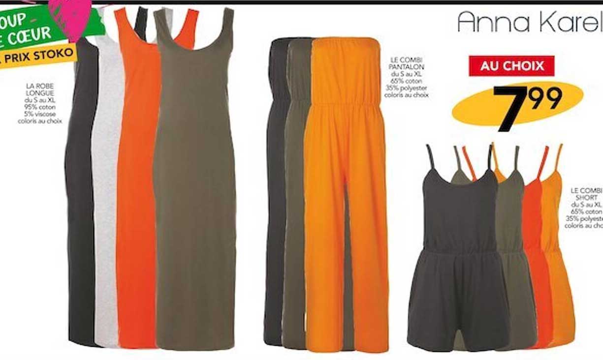 la robe longue anna karel, le combi pantalon anna karel, le combi short anna karel