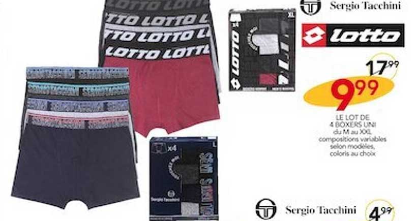 Le Lot De 4 Boxers Uni Sergio Tacchini, Lotto