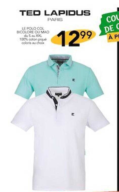 le polo col bicolore ou mao ted lapidus paris