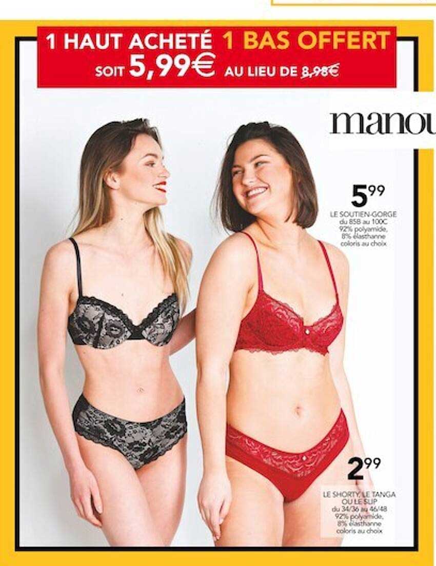 le soutien-gorge manoukian, le shorty, le tanga ou le slip manoukian