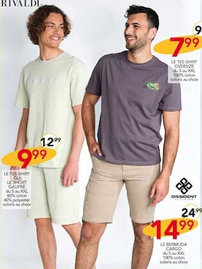 le tee-shirt oversize, le tee-shirt ou le short gaufré, le bermuda cargo