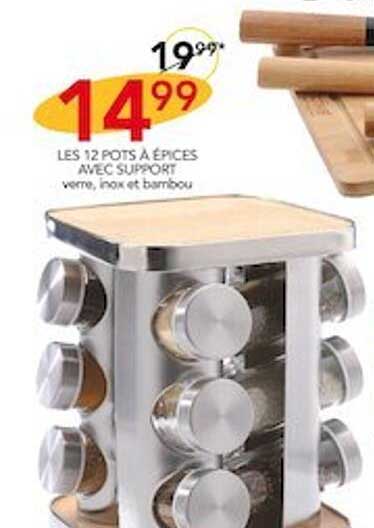 les 12 pots à épices avec support