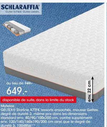 matelas geltex starline x7tfk