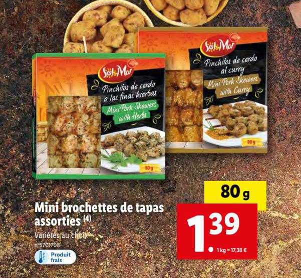 mii brochettes de tapas assorties sol&mar