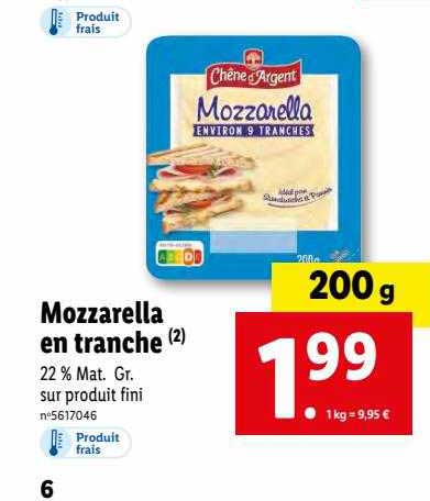 mozzarella en tranche chêne d'argent