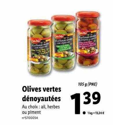 Olives Vertes Dénoyautées Sol&mar