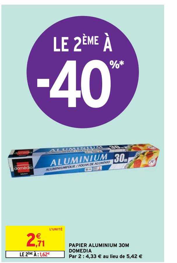 papier aluminium 30m domédia