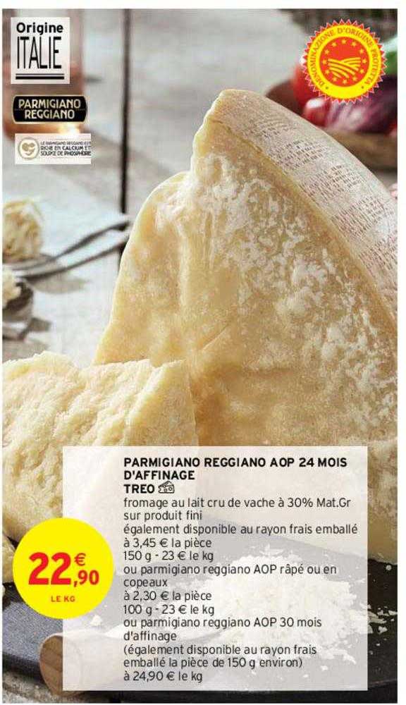 parmigiano reggiano aop 24 mois d'affinage tréo