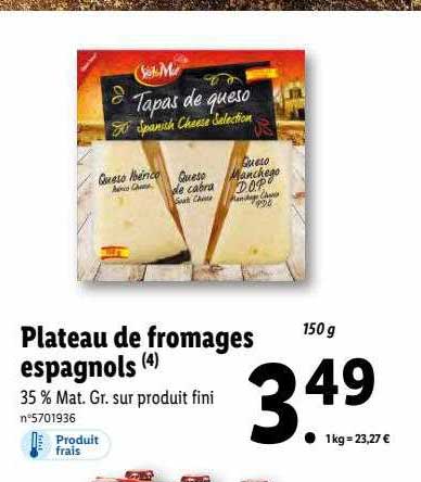 plateau de fromages espagnols sol&mar
