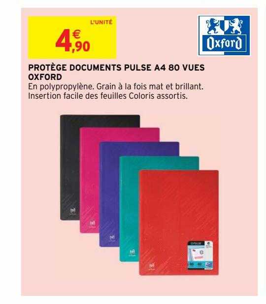 Protège Documents Pulse A4 80 Vues Oxford