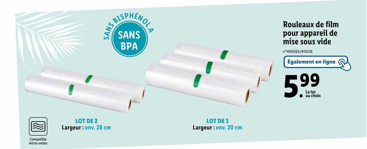 Rouleaux De Film Pour Appareil De Mise Sous Vide