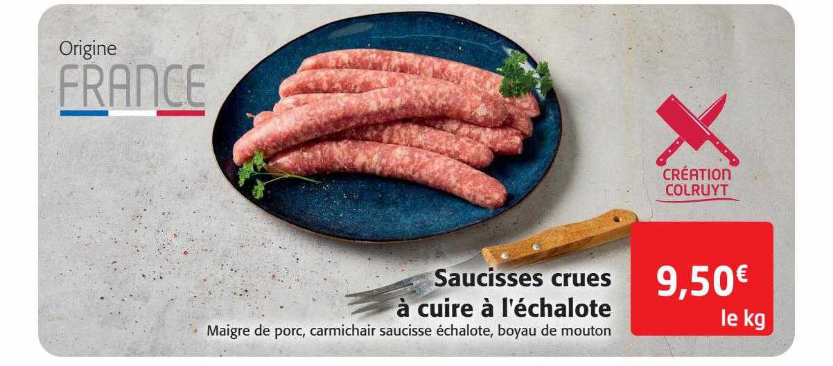 saucisses crues à cuire à l'échalote