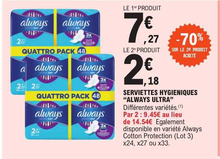 serviettes hygiéniques "always ultra"