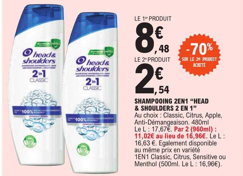 shampooing 2en1 "head & shoulders 2 en 1"
