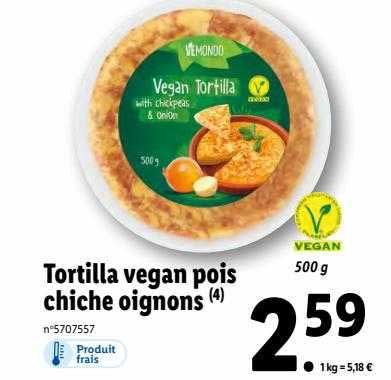 tortilla vegan pois chiche oignons vemondo
