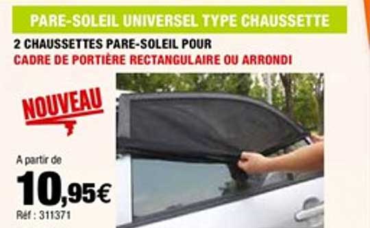 2 chaussettes pare soleil pour cadre de portière rectangulaire ou arrondi
