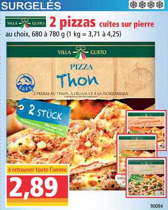 2 pizzas cuites sur pierre villa custo