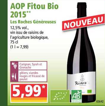 aop fitou bio 2015 les roches généreuses