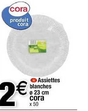 Assiettes Blanches 23 Cm Cora