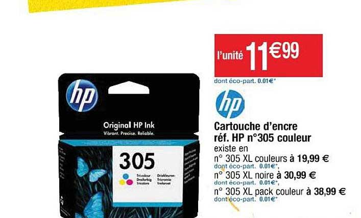 cartouche d'encre réf. hp n°305 couleur