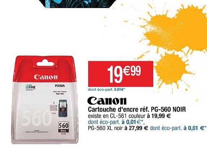 cartouche d'encre réf. pg 560 noir canon