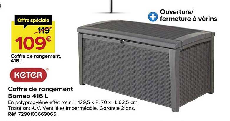 Coffre De Rangement Borneo 416 L Keter