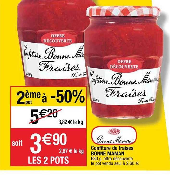 confiture de fraises bonne maman le 2e à -50%