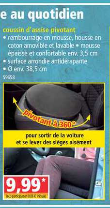 coussin d'assise pivotant