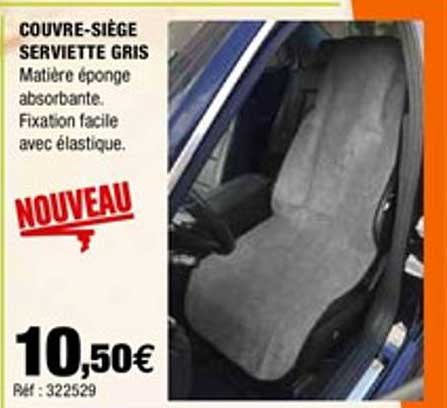 couvre siège serviette gris