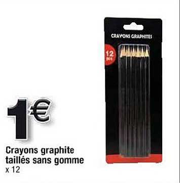 crayons graphite taillés sans gomme