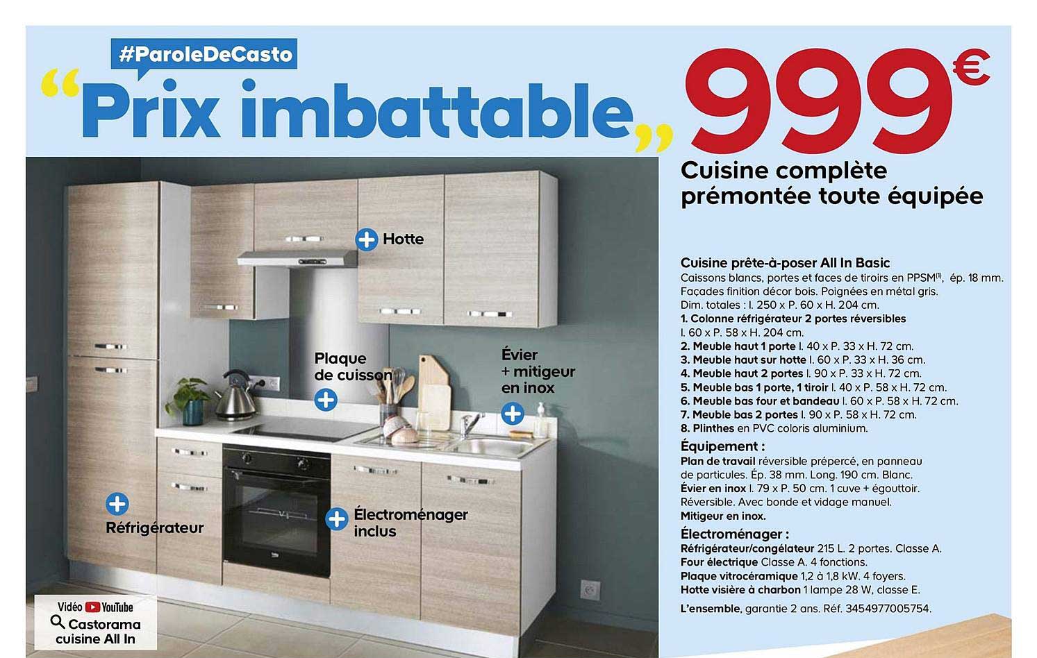 cuisine complète prémontée toute équipée