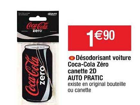 désodorisant voiture coca cola zéro canette 2d auto pratic