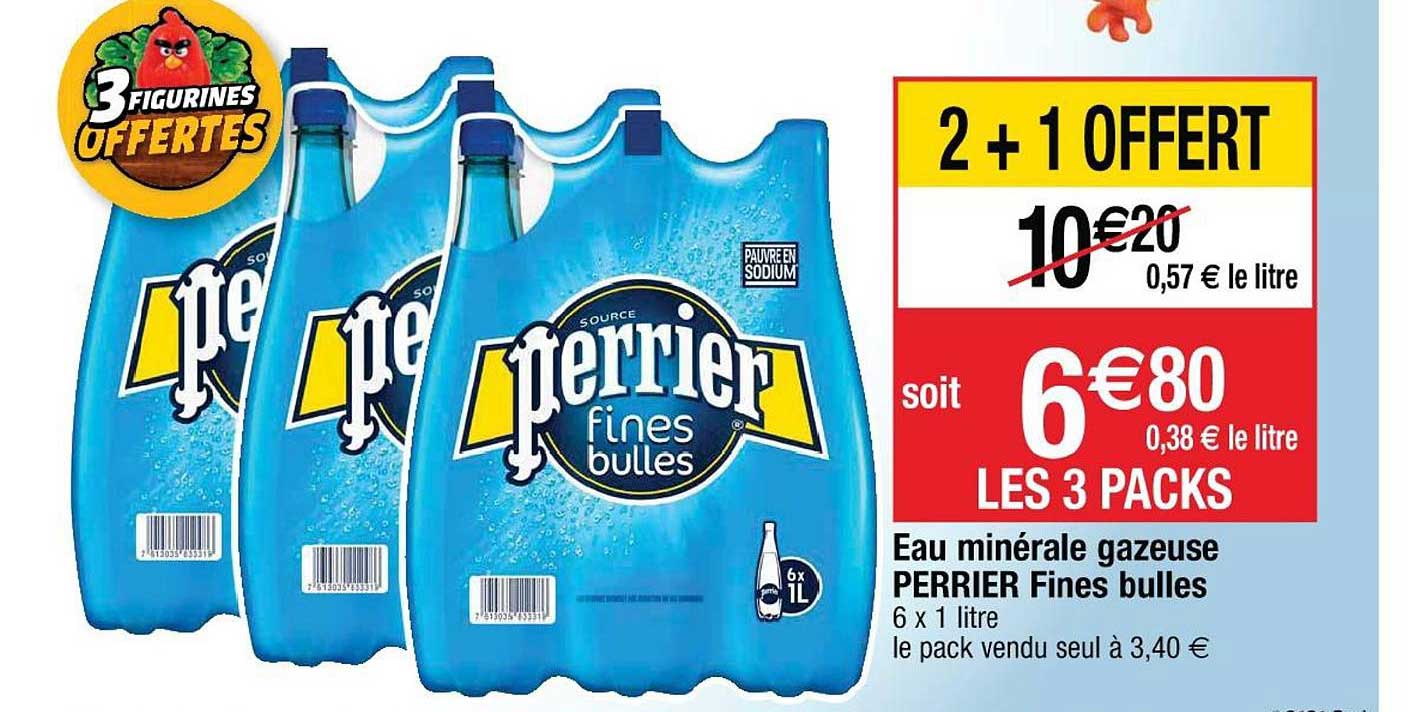 Eau Minérale Gazeuse Perrier Fines Bulles 2+1 Offert