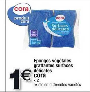 éponges Végétales Grattantes Surfaces Délicates Cora