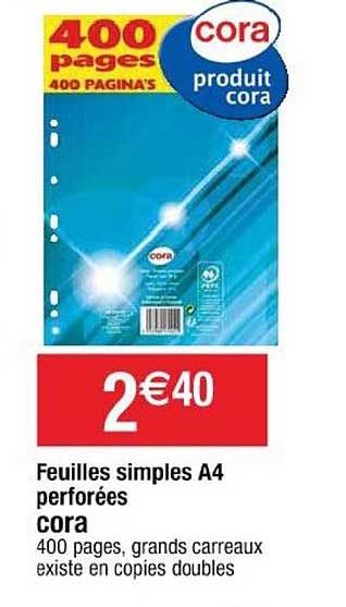 Feuilles Simples A4 Perforées