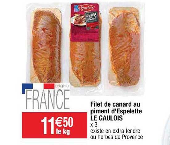 filet de canard au piment d'espelette le gaulois