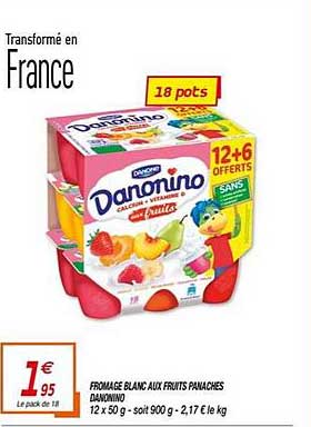 Fromage Blanc Aux Fruits Panachés Danonino Danone