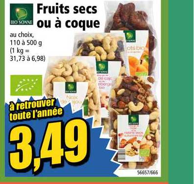 fruits secs ou à coque bio sonne