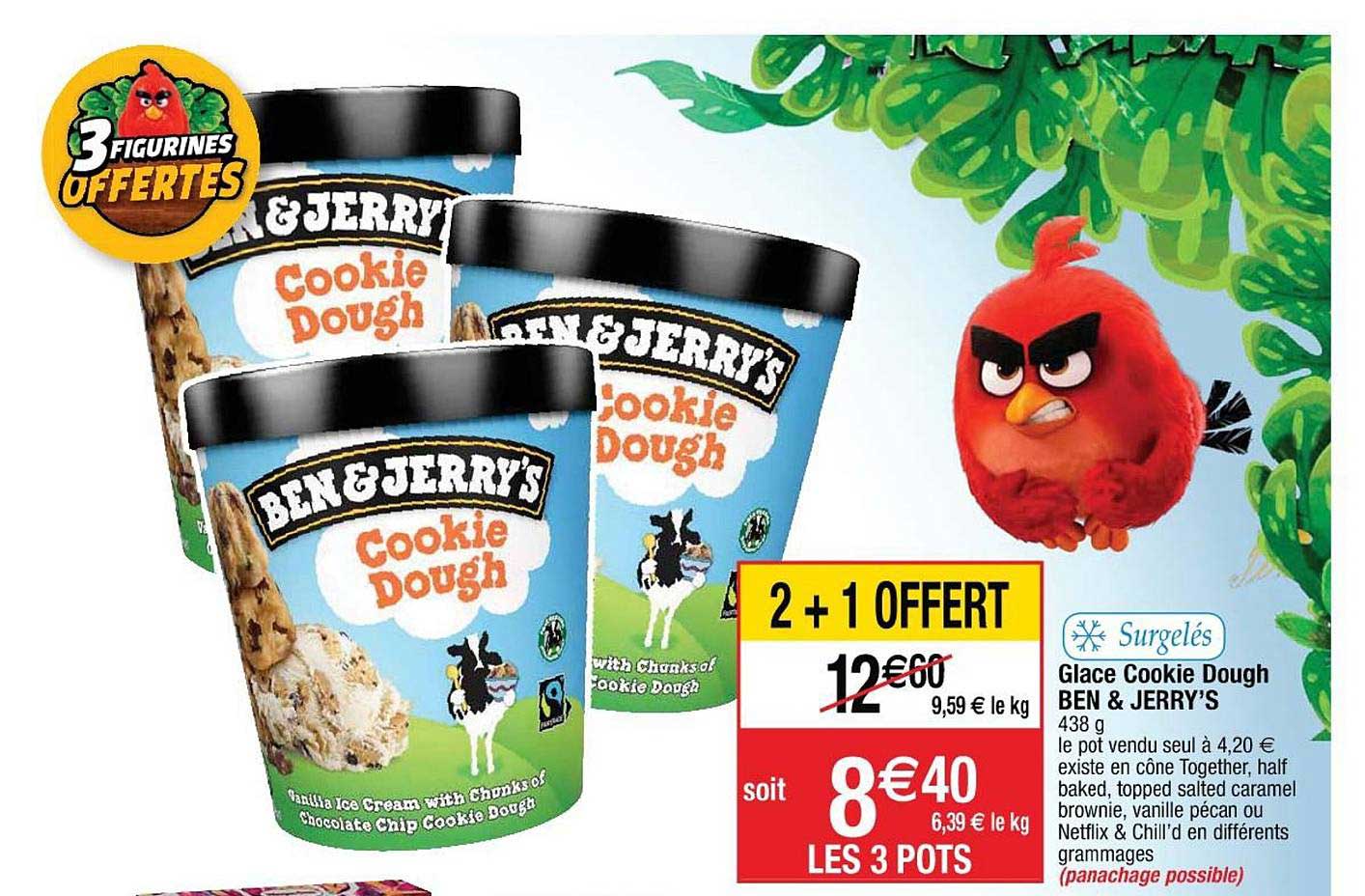 glace cookie dough ben&jerrys  2+1 offert