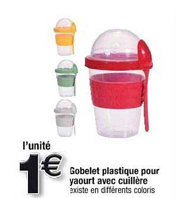 Gobelet Plastique Pour Yaourt Avec Cuillère