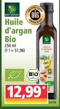 huile d'argan bio bio sonne