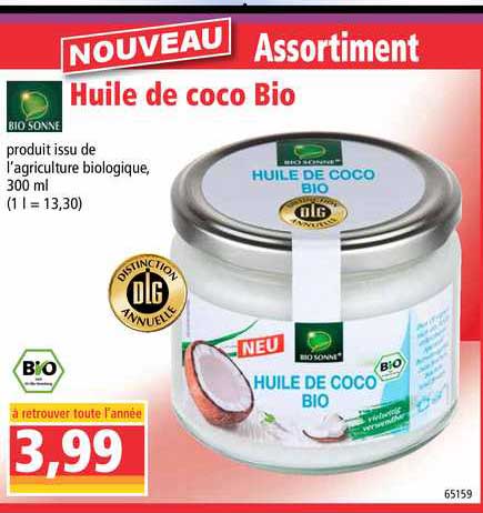 huile de coco bio bio sonne