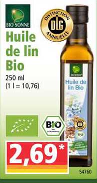 huile de lin bio bio sonne