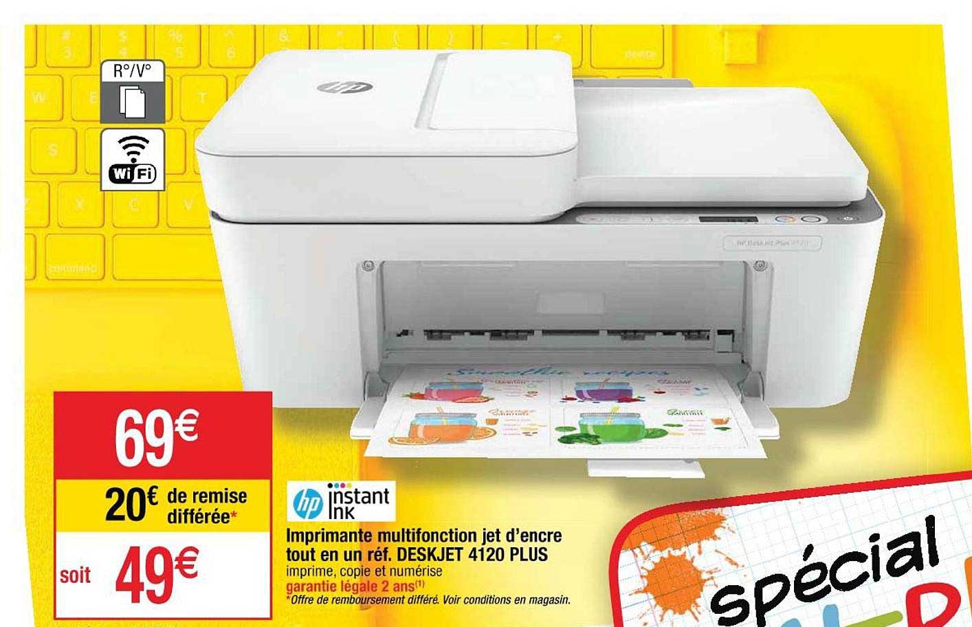imprimante multifonction jet d'encre tout en un réf. desjet 4120 plus hp instant ink