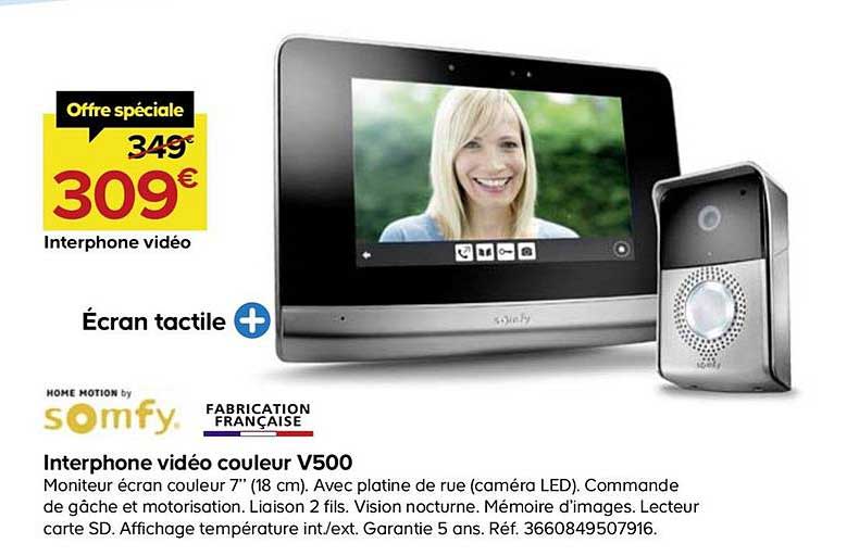 interphone vidéo couleur v500 somfy
