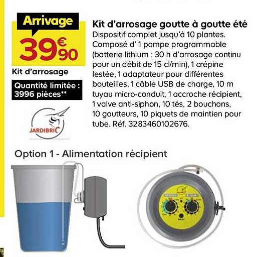 kit d'arrosage goutte à goutte été jardibric