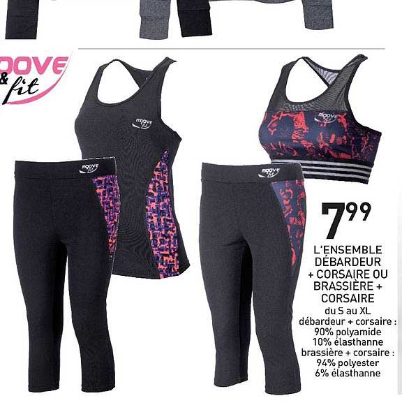 l'ensemble débardeur + corsaire ou brassière + corsaire