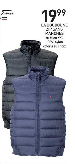 la doudoune zip sans manches