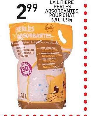 la litière perles absorbantes pour chat